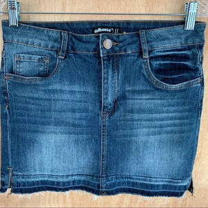 Dollhouse Distressed Denim Mini Skirt